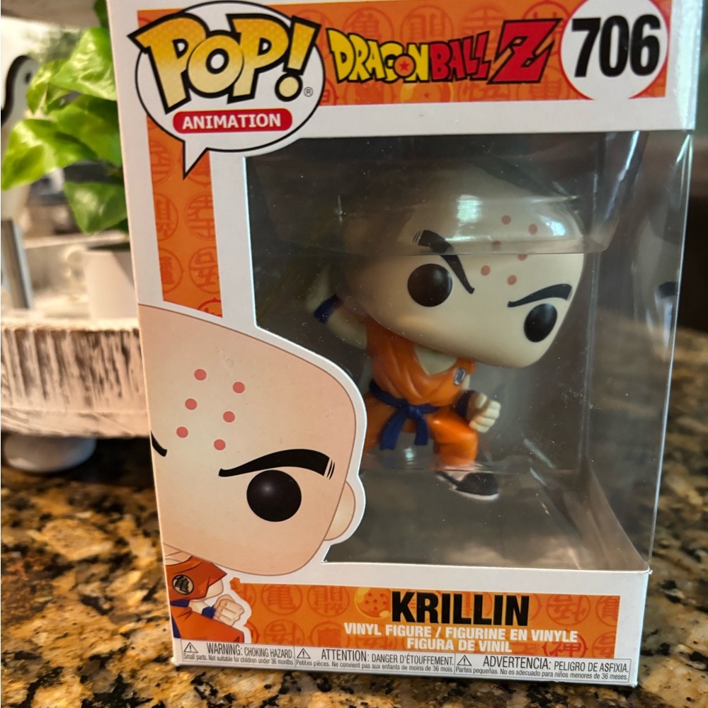 Funko Pop Dragon Ball Z Krillin Vinyl Figure - Orange and Blue